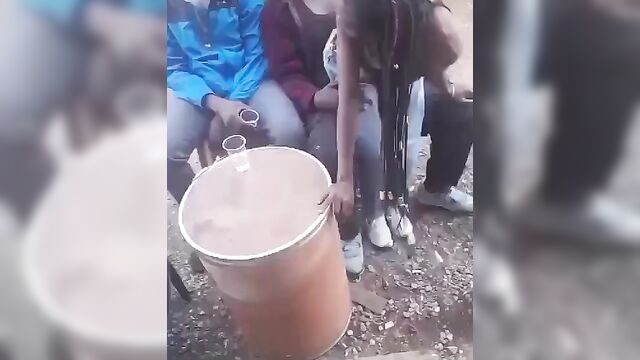 Drunk South African Girl Falls Down In Public, Showing Pussy - 1 image