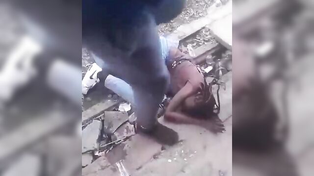 Drunk South African Girl Falls Down In Public, Showing Pussy - 3 image