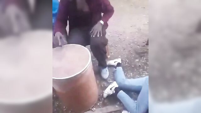 Drunk South African Girl Falls Down In Public, Showing Pussy - 4 image