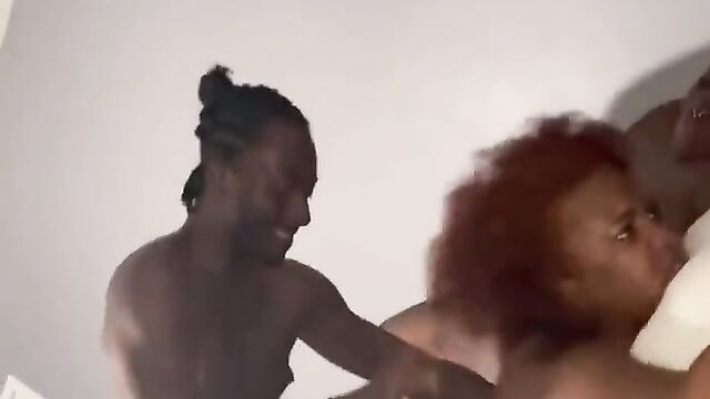 Black Man Having Doggy Style Sex With His Girlfriend's Friend With Big Ass While His Naked Girlfriend Looks On - 1 image