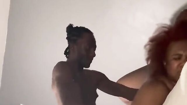 Black Man Having Doggy Style Sex With His Girlfriend's Friend With Big Ass While His Naked Girlfriend Looks On - 5 image