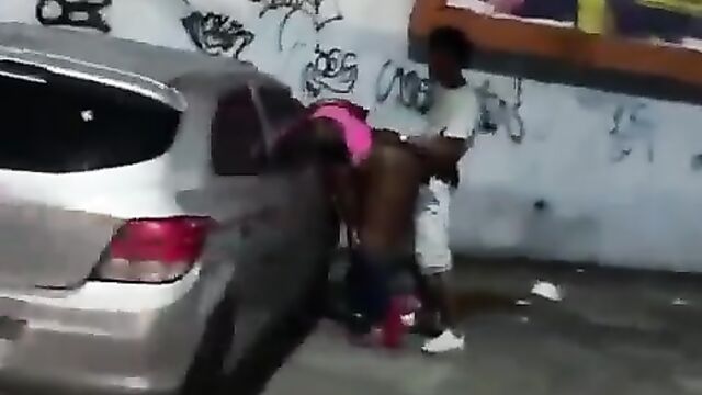 Jamaican Horny Couple Caught Having Doggy Style Sex In Public - 5 image