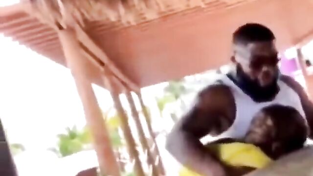 Grandma Giving Young Dude BlowJob In Public - 5 image