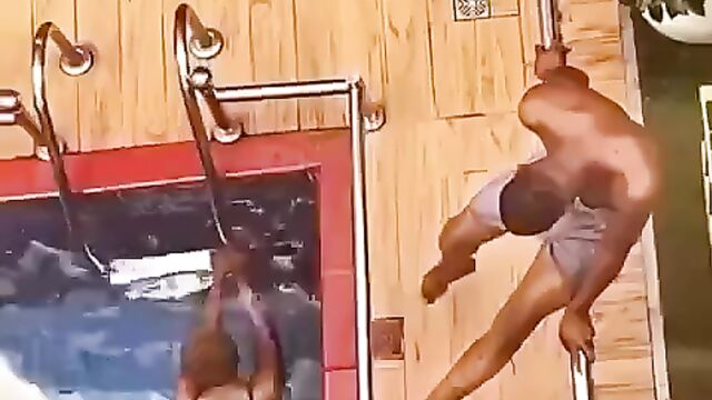 Nigerian Horny Couple Caught Having DoggyStyle Sex In The Pool In Public - Part 1 - 1 image
