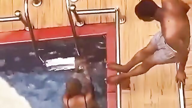 Nigerian Horny Couple Caught Having DoggyStyle Sex In The Pool In Public - Part 1
