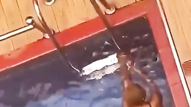 Nigerian Horny Couple Caught Having DoggyStyle Sex In The Pool In Public - Part 1 - 3 image