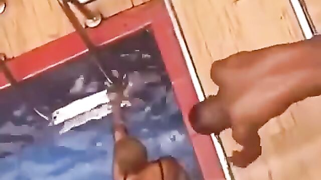 Nigerian Horny Couple Caught Having DoggyStyle Sex In The Pool In Public - Part 1 - 4 image