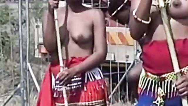 Mzansi girls showing their breasts in public in African cultural ceremony - 1 image