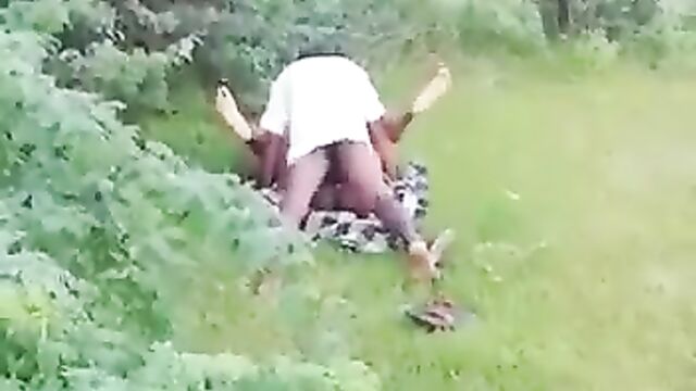 Mzansi Guy Caught Red handed Having Sex With Girl With Big Breasts In The Bush In Public - 3 image