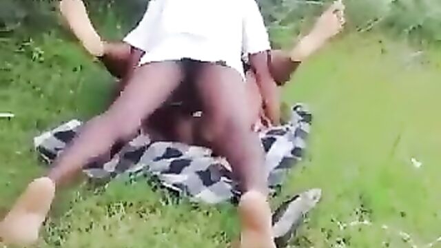 Mzansi Guy Caught Red handed Having Sex With Girl With Big Breasts In The Bush In Public - 5 image