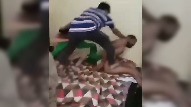 Husband Caught Cheating Wife Naked In Bed With Another Dude And Beat Her In Public - 2 image