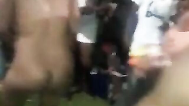 Pussy, Boobs And Ass On Display As Naked African Woman With Big Breasts Gets Caught Doing It In Public Without Shame! - 1 image