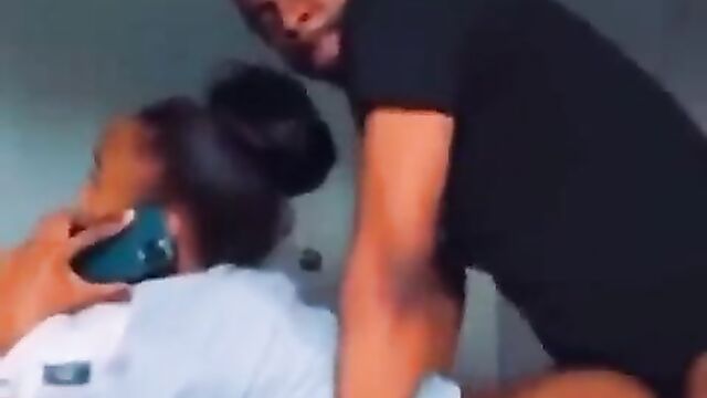 2 Naughty Naked Students Caught Making Sex Tape After School - 3 image