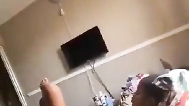 Naked Girlfriend With Small Breasts Giving Boyfriend With Big Dick A Hand Job While Watching A Video On Her Phone - 1 image