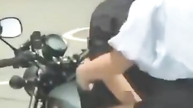 Couple On A Bike Fingering And Playing With Each Other's Pussy And Dick In Public - 5 image