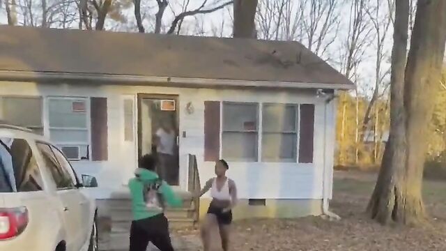 Girl With Naked Big Ass Gets In The Middle Of 2 Girls Fighting In Public And Gets Beaten - 1 image