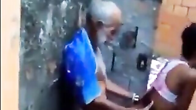 Crazy Old Man Fucking A Prostitute In Public - 1 image