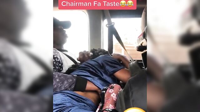Gangster Squeezing Breasts And Receiving Blow Job Inside Tro Tro Bus In Public - 3 image