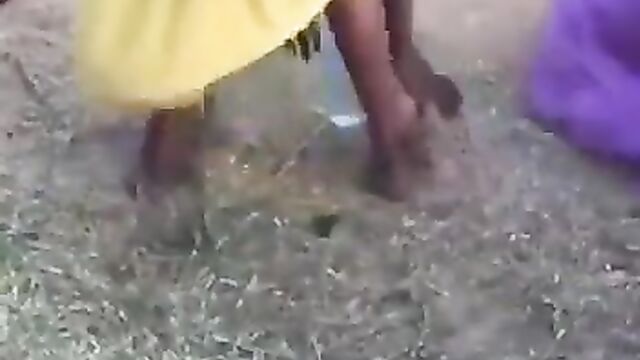 Girl Goes Wild With A Bottle In Her Pussy In Public At An African Party