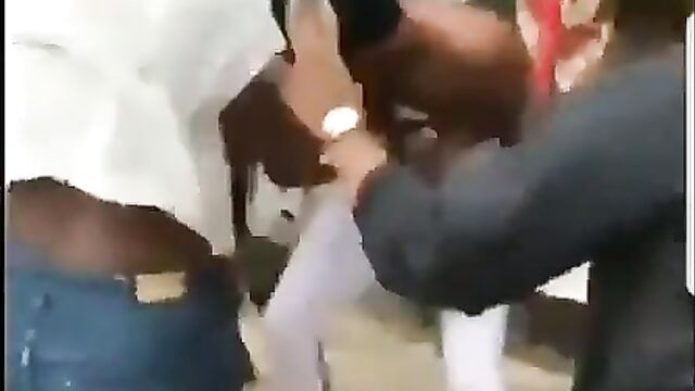 Boobs Out As Nigerian Girl Gets Stripped Naked And Beaten In Public For Alleged Stealing - 3 image