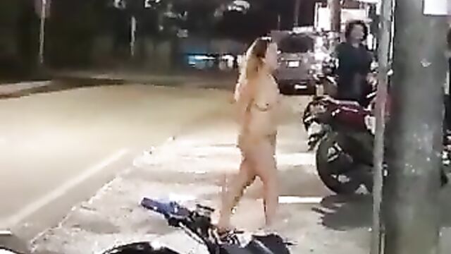 Wife Stripped Naked In Public To Pay Him Back, After She Caught Cheating Husband At A Strip Club! - 1 image