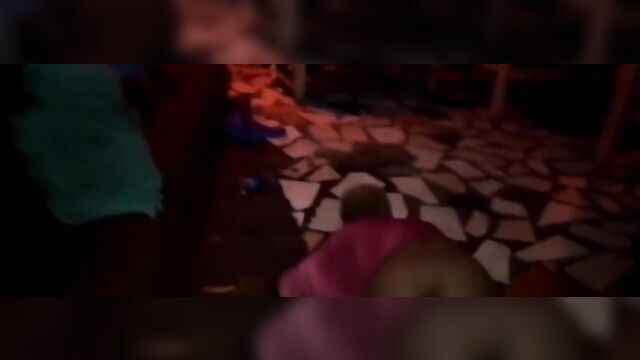 Ebony whore fingering herself and playing with bottle in her pussy in public at a club party - 5 image