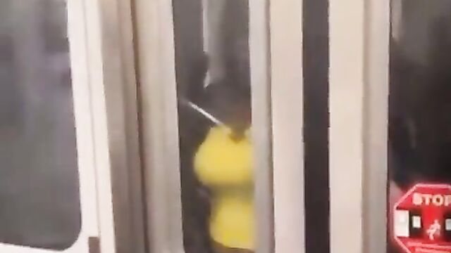 Doggy Sex In Public On A Subway - 1 image