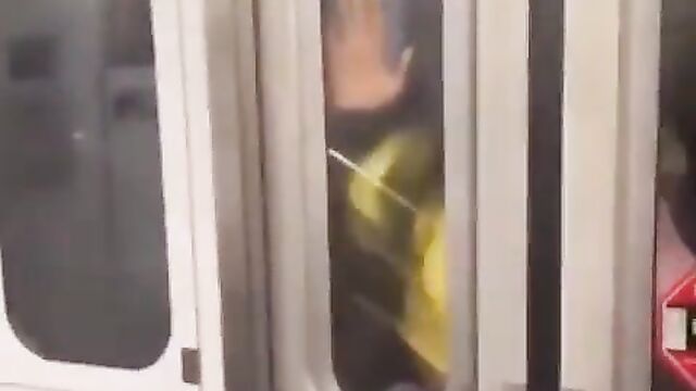 Doggy Sex In Public On A Subway - 3 image