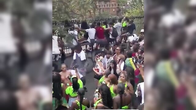 Black Man Eating Ass In Public At A Festival - 3 image