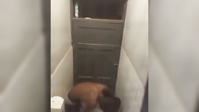 American Guy Fingering Girl In The Toilet At A Party - 1 image