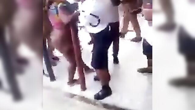 African Whore Stripped Naked In Public For Allegedly Stealing Newborn Baby In Nigeria - 1 image