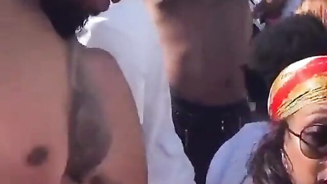 Eating Pussy And Sucking Dick In Public At Hot Black Sexy Wild Party - 1 image