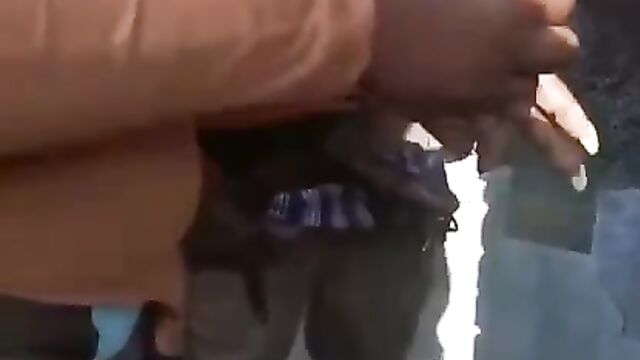 Crazy Old Man Having Doggy Sex With African Prostitute With Big Ass In Public - 1 image