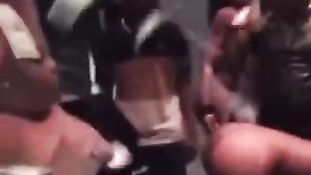 Pussy, Boobs And Ass Out In Public With Naked Strippers Wilding At A Black Sex Party For Dollars - 1 image