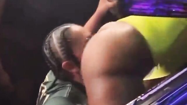 Eating Ass Of A Big Booty Chick At A Party In Public - 3 image