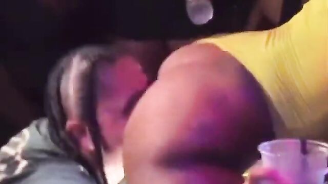 Eating Ass Of A Big Booty Chick At A Party In Public - 5 image