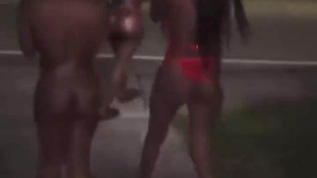 Sexy Black Women Walking Naked In Public - 1 image