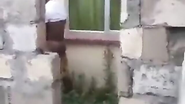 Crazy Couple Caught Having Sex In The Backyard In Public - 1 image