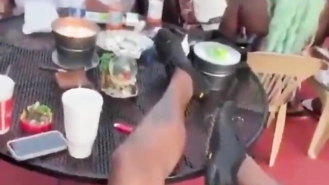 Girl Caught Masturbating And Giving Boyfriend Blow Job At A Party In Public - 3 image