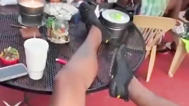 Girl Caught Masturbating And Giving Boyfriend Blow Job At A Party In Public - 4 image