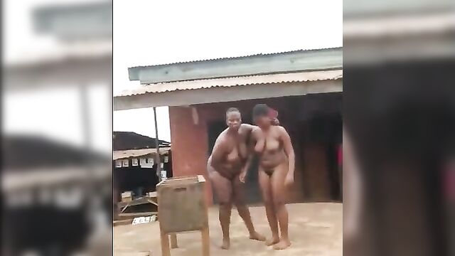 Full Leaked Video Of Two Nigerian Sluts With Big Breasts Who Stripped Naked And Ran Mad In Public - 4 image
