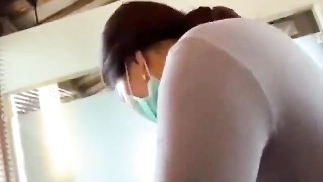 Dude cums while lady is waxing his balls and giving him beauty treatment