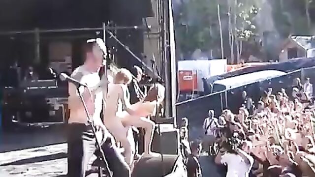 Sex live on stage during rock music concert