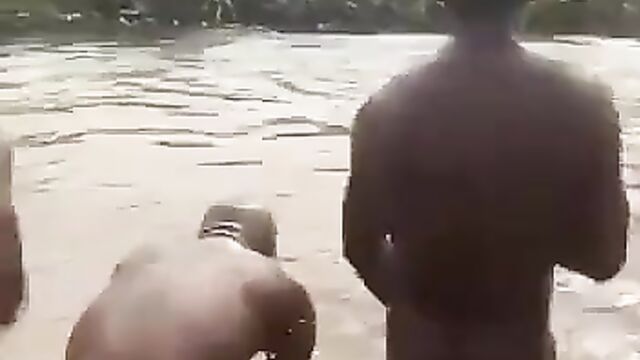 Naked African Scammers Yahoo Boys And Yahoo Girls Caught Doing Money Rituals In A River In Public