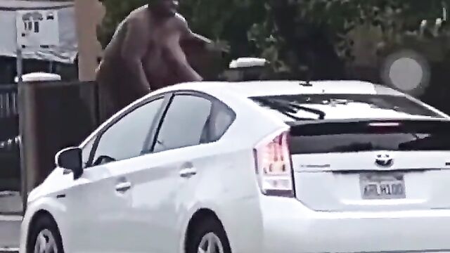 Naked BBW With Big Breasts Runs Mad In Public