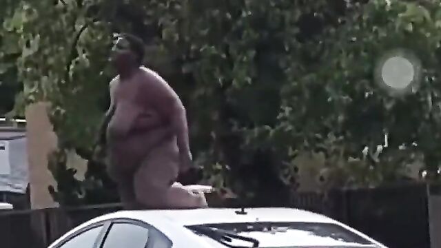 Naked BBW With Big Breasts Runs Mad In Public - 4 image