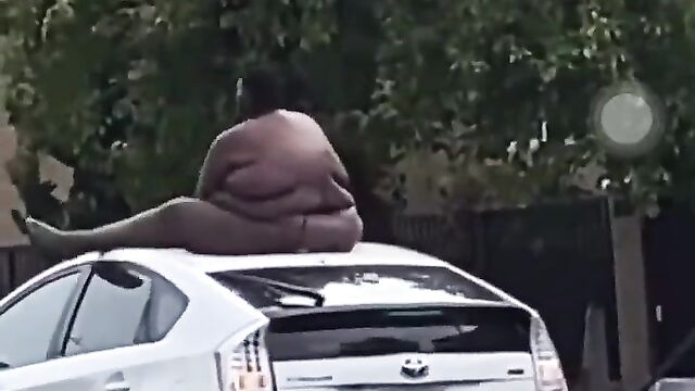 Naked BBW With Big Breasts Runs Mad In Public - 5 image