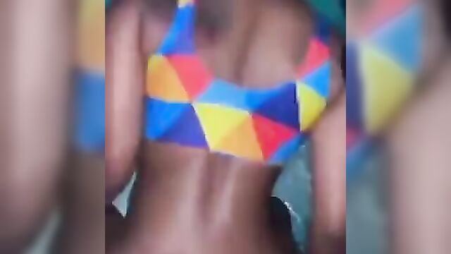 Horny Ebony Couple Caught Doing It Doggy Style In The Pool In Public - 5 image