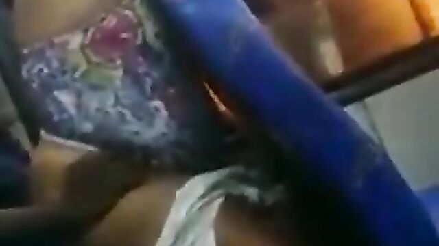 Horny Black African American couple caught having sex in the bus - 3 image