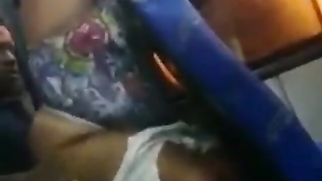 Horny Black African American couple caught having sex in the bus - 4 image